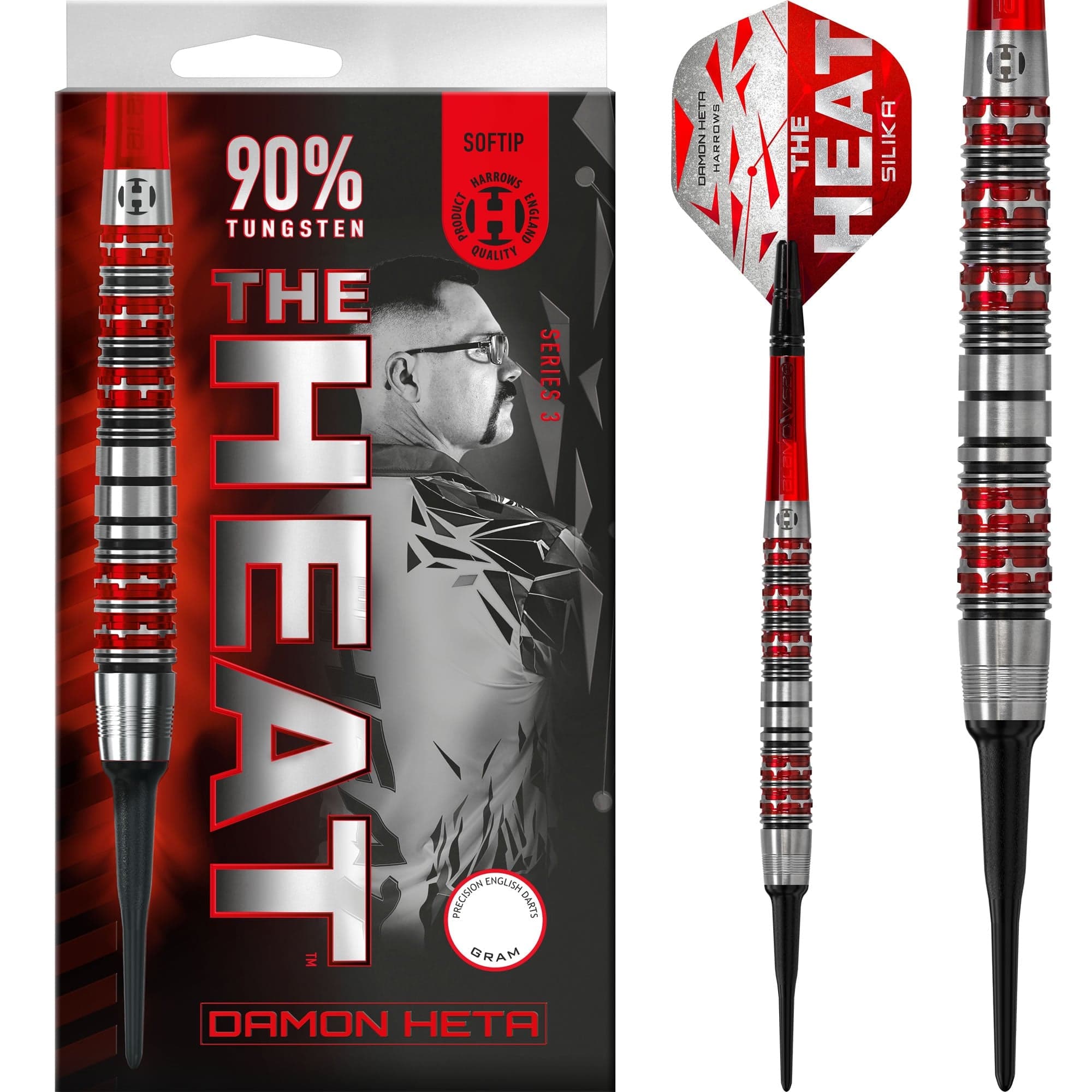 ダーツ Harrows HEAT Damon Heta Model Steel Harrows Damon Heta Darts - The Heat - Soft Tip - 90% Tungsten - Serie