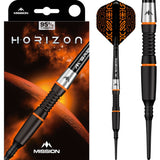 Mission Horizon Darts - Soft Tip - 95% Tungsten - Black PVD & Orange - 18g