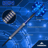 Mission ION Darts - Steel Tip - 95% Tungsten - Blue & Silver