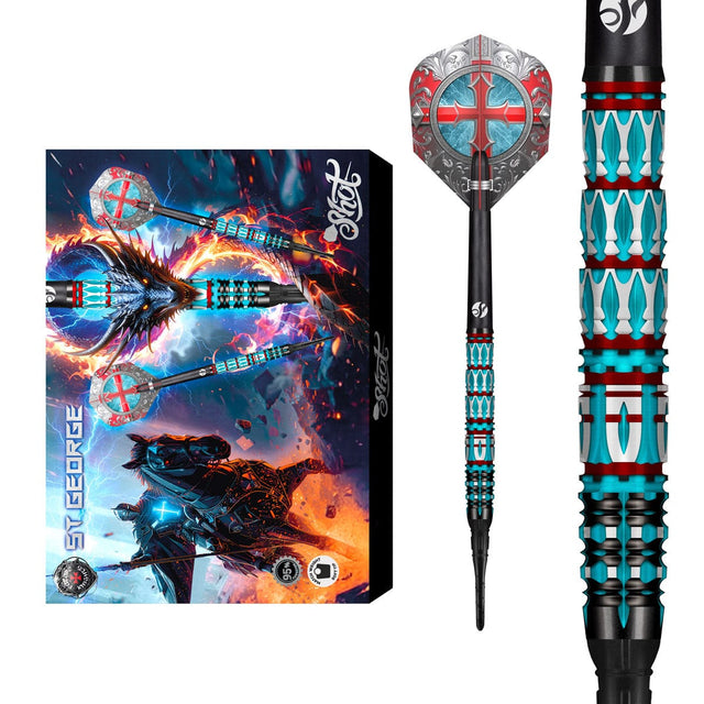 Shot Future Knights Darts - Soft Tip - 95% Tungsten - St George 20g