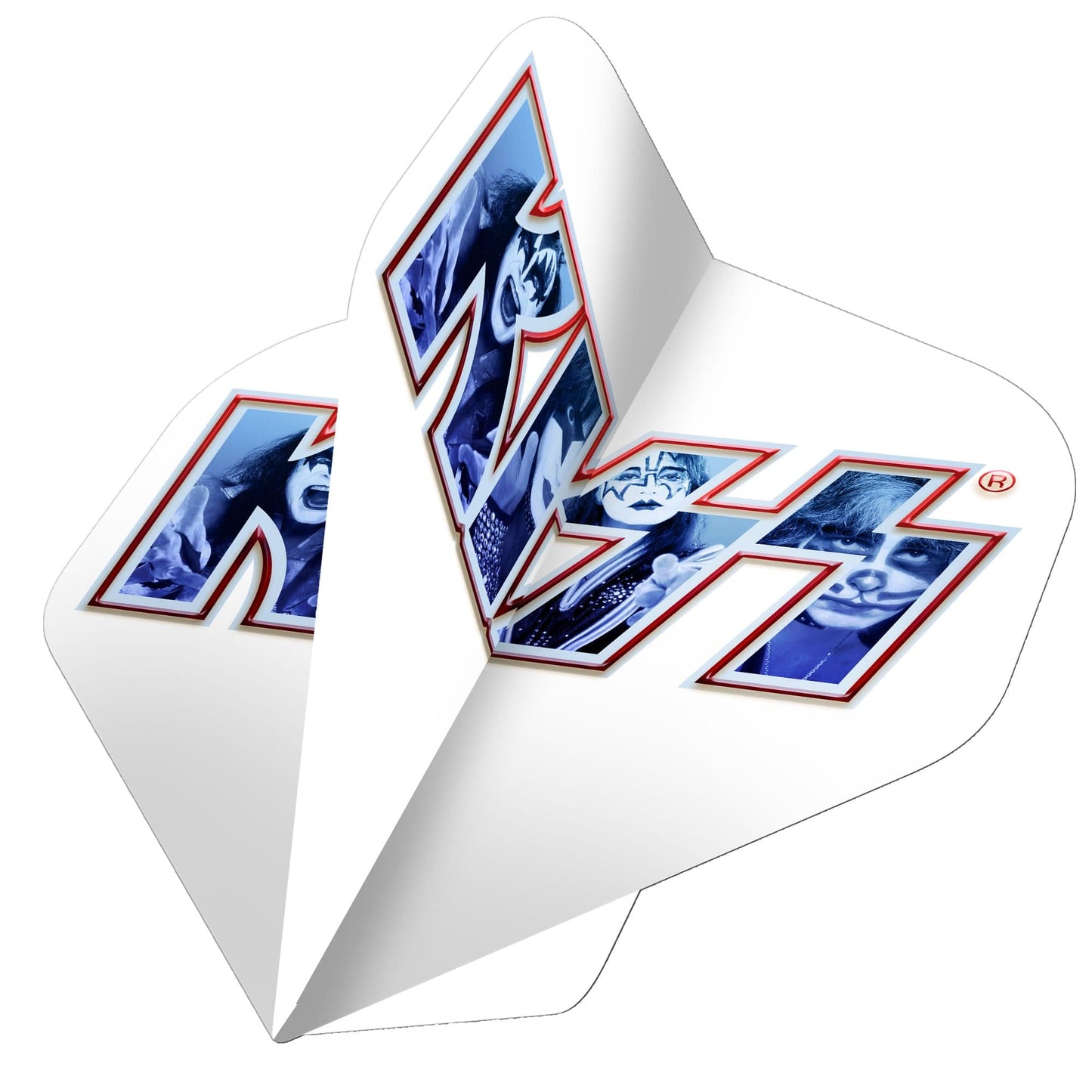 Kiss Dart Flights - Official Licensed - 100 Micron - No2 - Std - F2 - White - Blue