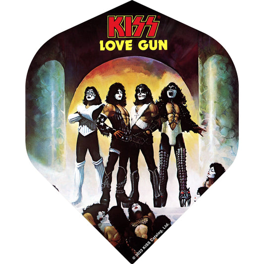Kiss Dart Flights - Official Licensed - 100 Micron - No2 - Std - F4 - Black - Love Gun