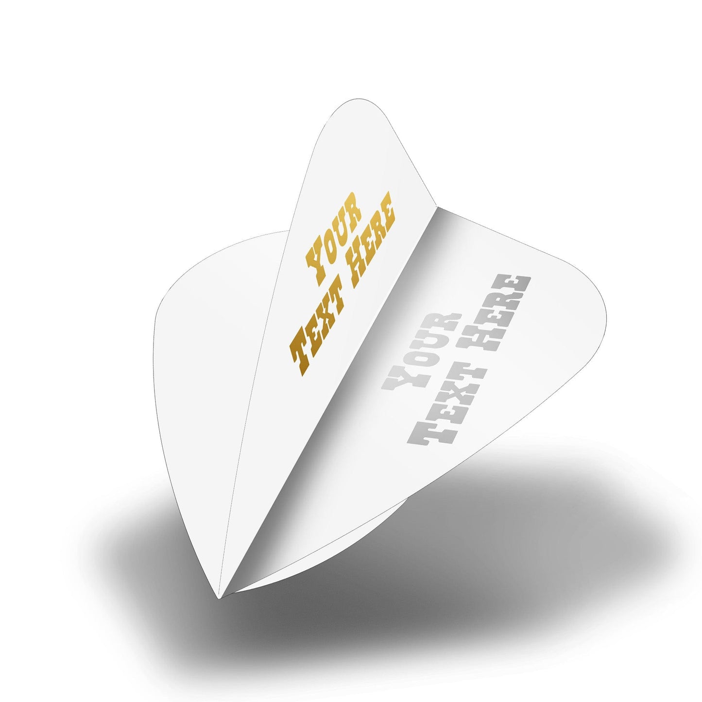 Personalised Flights - Hot Foil - 5 Sets - Poly Plain - Kite - White