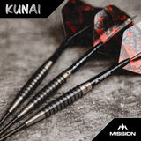 Mission Kunai Darts - Steel Tip - 95% Tungsten - Black PVD