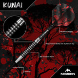 Mission Kunai Darts - Steel Tip - 95% Tungsten - Black PVD
