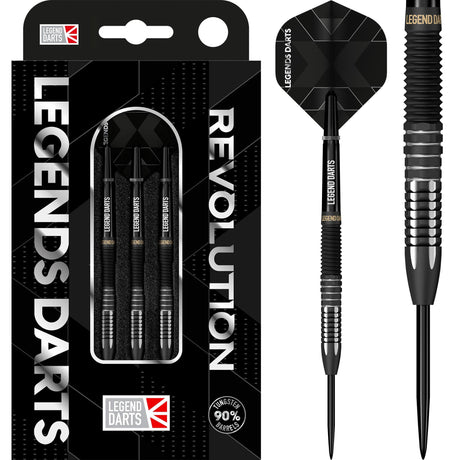 Legend Darts - Steel Tip - Revolution Series - B18 - Black - Straight Multi Cut