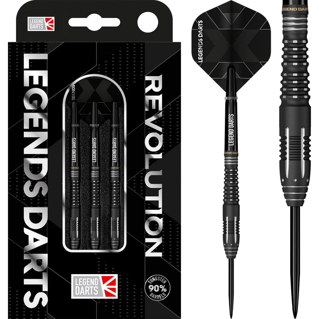 Legend Darts - Steel Tip - Revolution Series - B19 - Black - Ring & Milled Cut