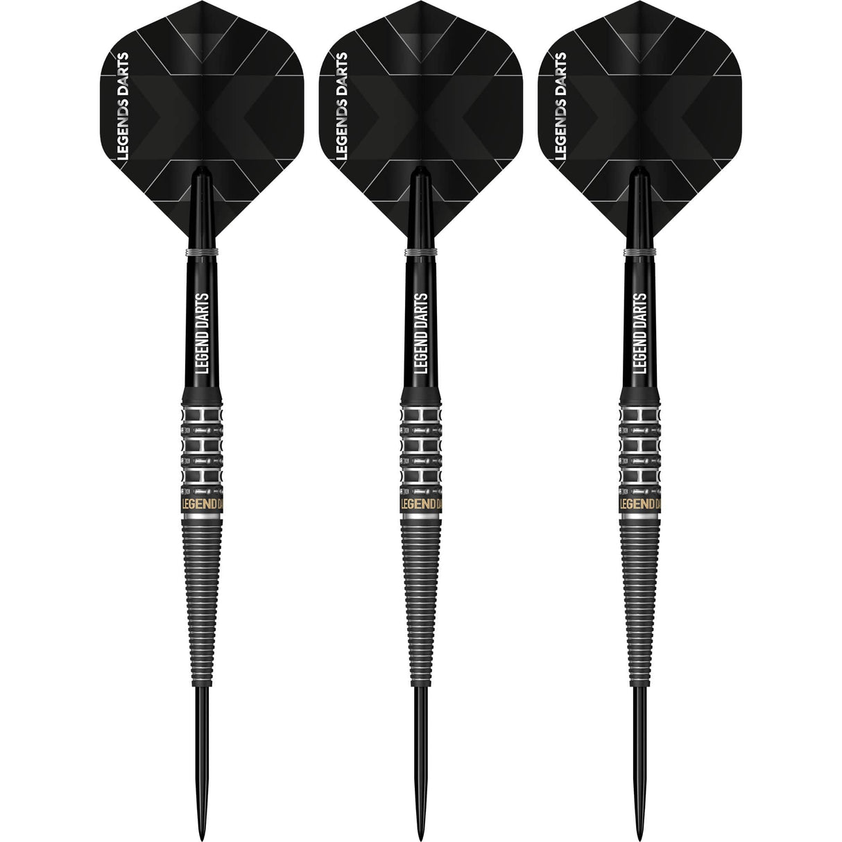 Legend Darts - Steel Tip - Revolution Series - B20 - Black -Tapered Ring & Milled Cut