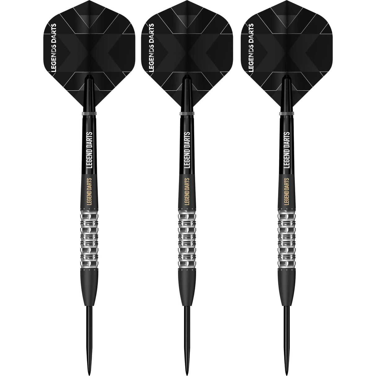 Legend Darts - Steel Tip - Revolution Series - B21 - Black -Torpedo Ring & Milled Cut