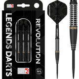 Legend Darts - Steel Tip - Revolution Series - B22 - Black - Shark Ring & Milled Cut