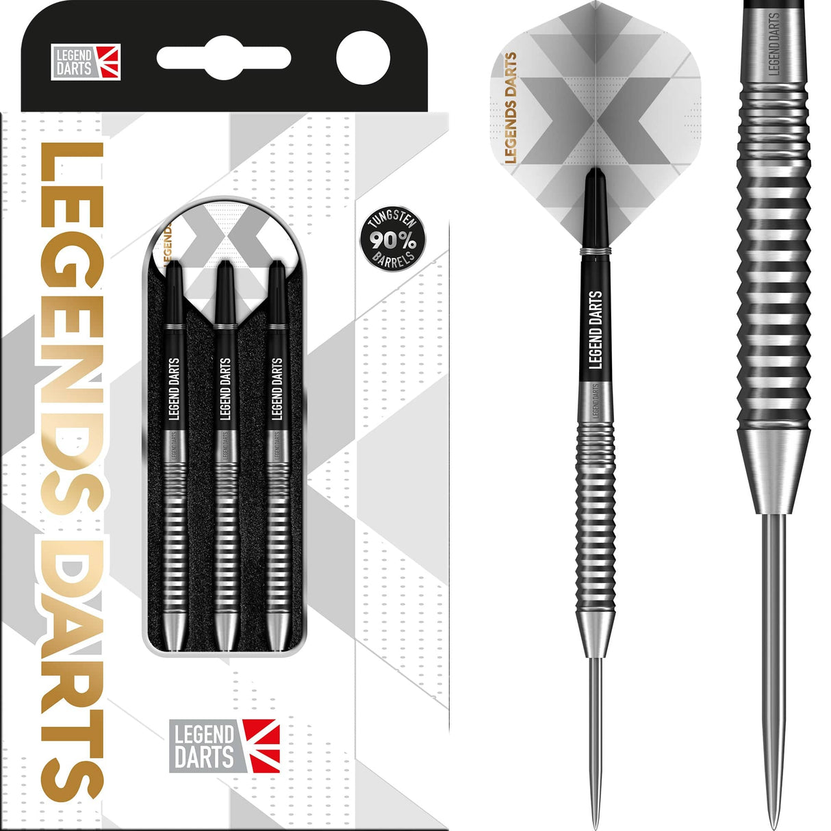 Legend Darts - Steel Tip - 90% Tungsten - Pro Series - V21 - Square Cut 22g
