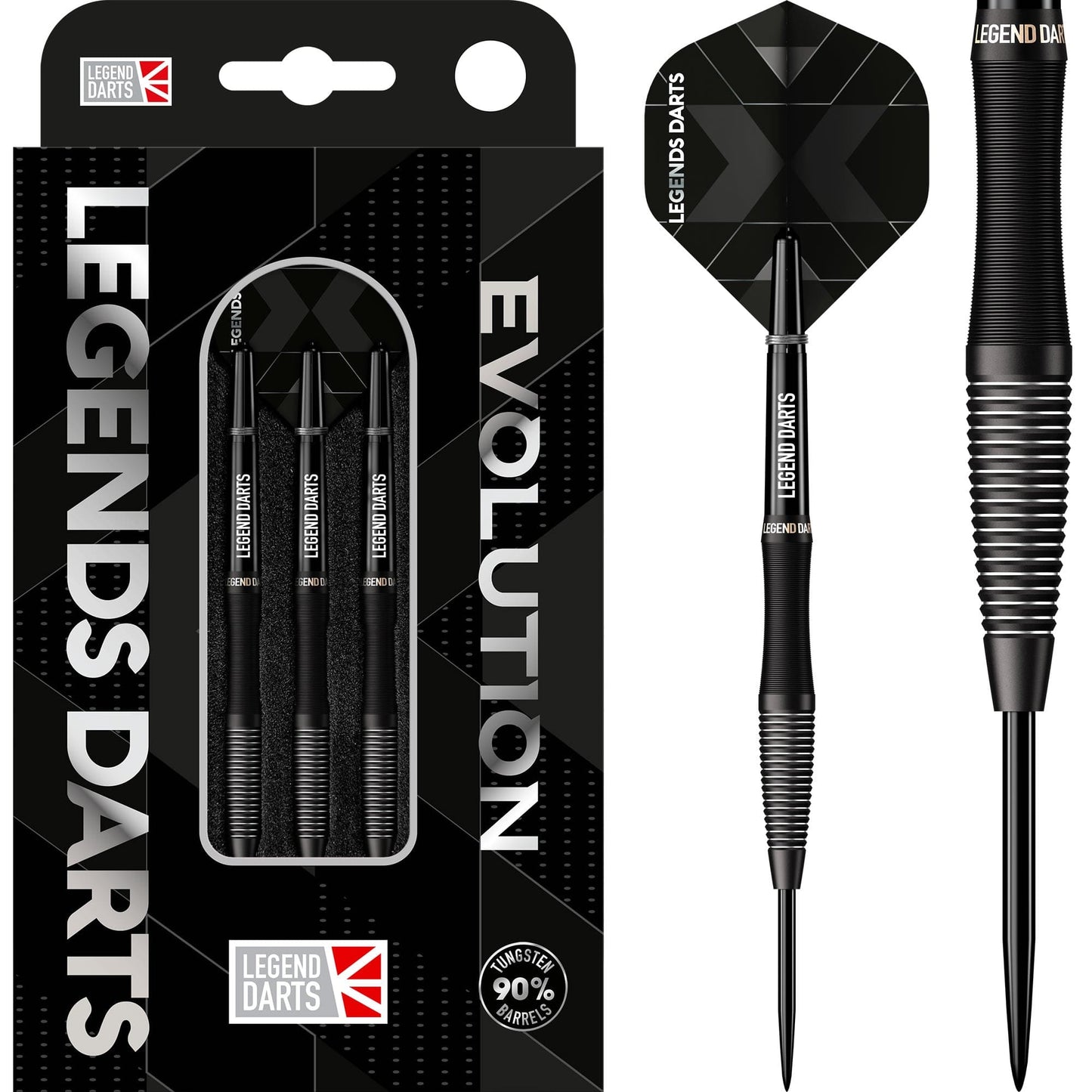 Legend Darts - Steel Tip - Evolution Series - B01 - Black - Micro Scallop 22g