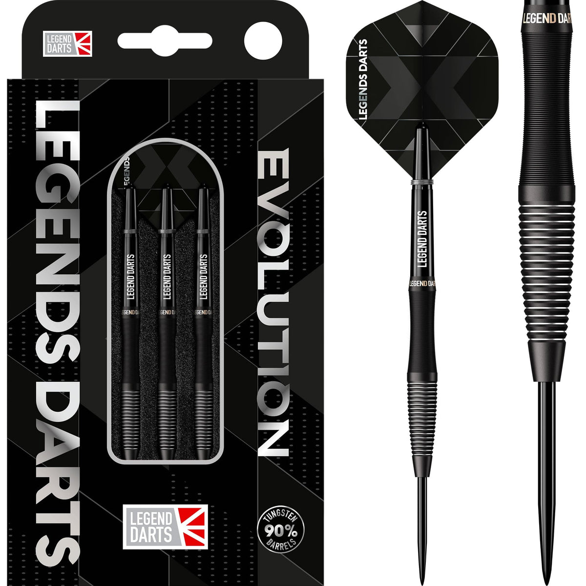 Legend Darts - Steel Tip - Revolution Series - B01 - Black - Micro Sca