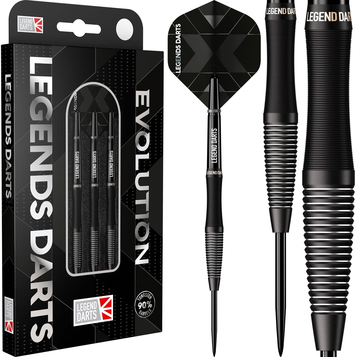 Legend Darts - Steel Tip - Evolution Series - B01 - Black - Micro Scallop