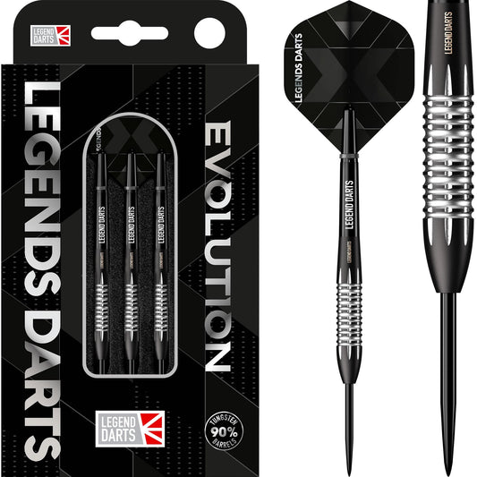 Legend Darts - Steel Tip - Evolution Series - B03 - Black - Milled Bomb 22g