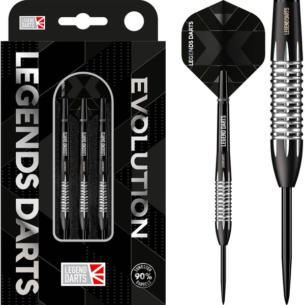 Legend Darts - Steel Tip - Evolution Series - B03 - Black - Milled Bomb
