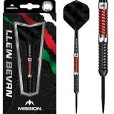 Mission Llew Bevan Darts - Steel Tip - 90% Tungsten - Black & Red Electro