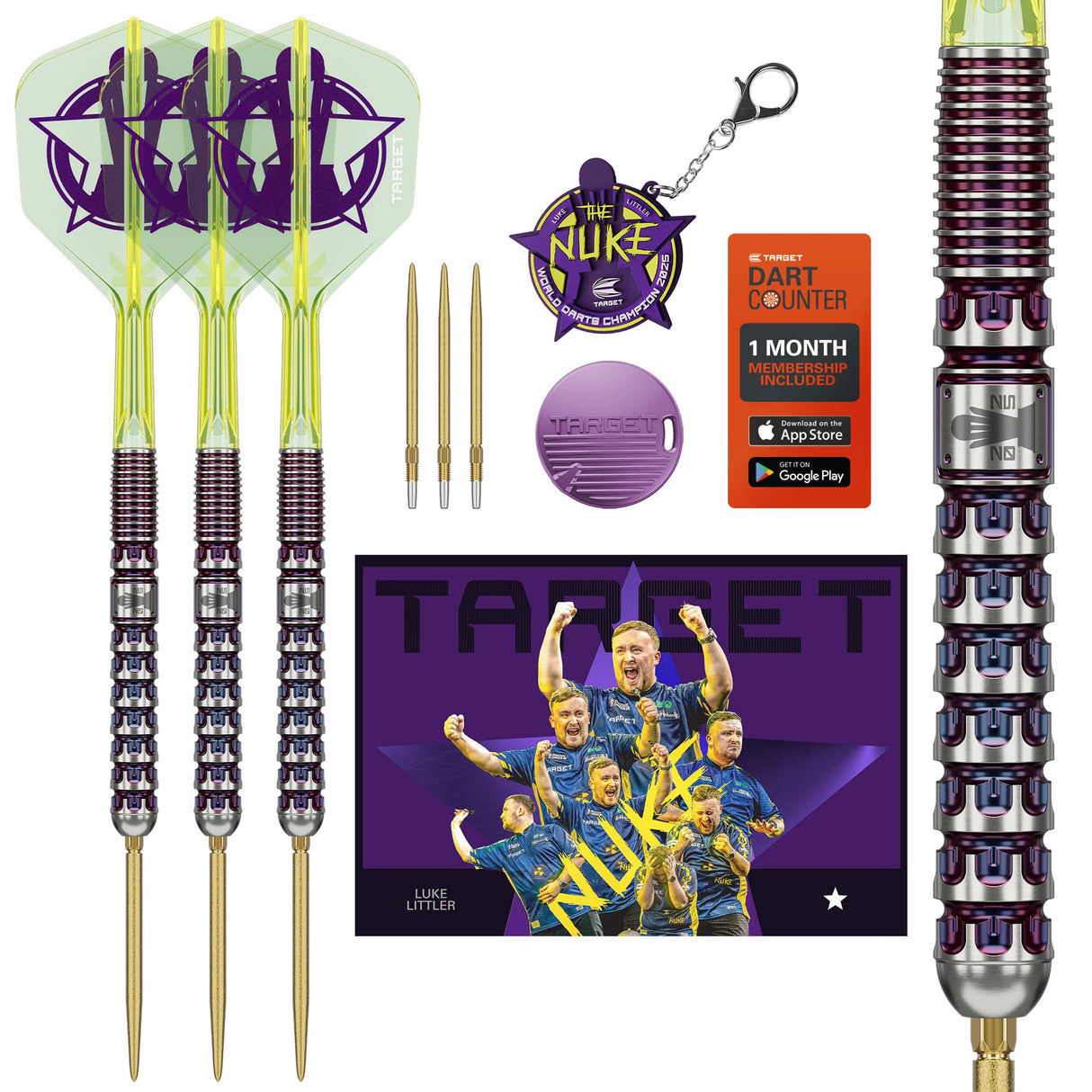 Target Luke Littler Darts - Steel Tip - 90% Tungsten - World Champion 23g