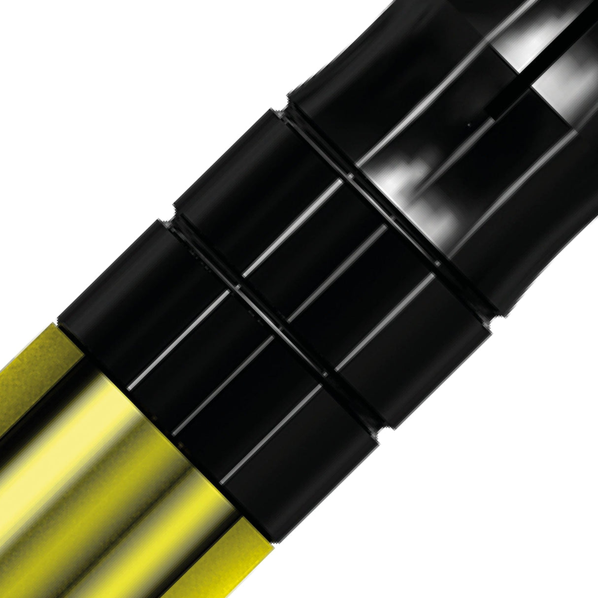 Mission Sabre Shafts - Polycarbonate Dart Stems - Yellow - Black Top