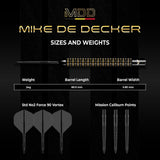Mission Mike De Decker Darts - Steel Tip - 95% Tungsten - Limited Edition - World Grand Prix - 24g