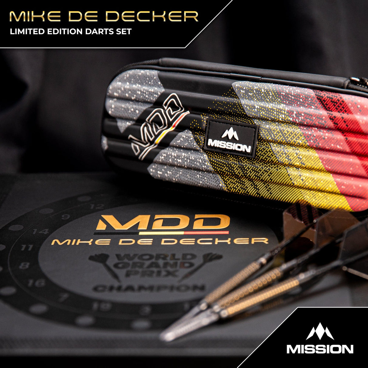 Mission Mike De Decker Darts - Steel Tip - 95% Tungsten - Limited Edition - World Grand Prix - 24g