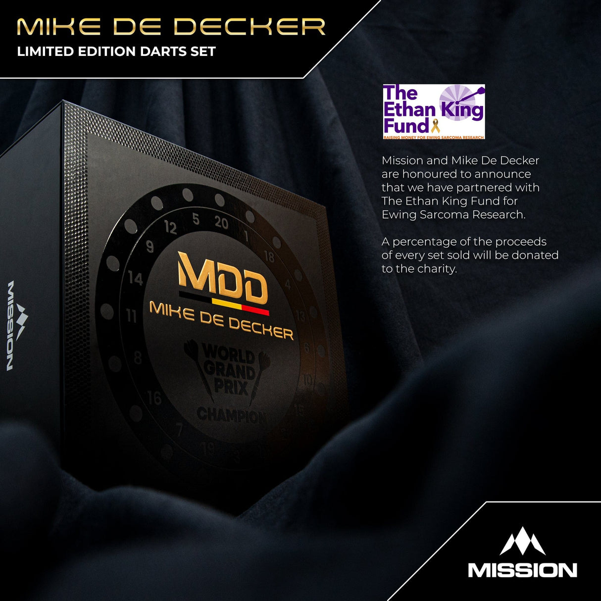 Mission Mike De Decker Darts - Steel Tip - 95% Tungsten - Limited Edition - World Grand Prix - 24g