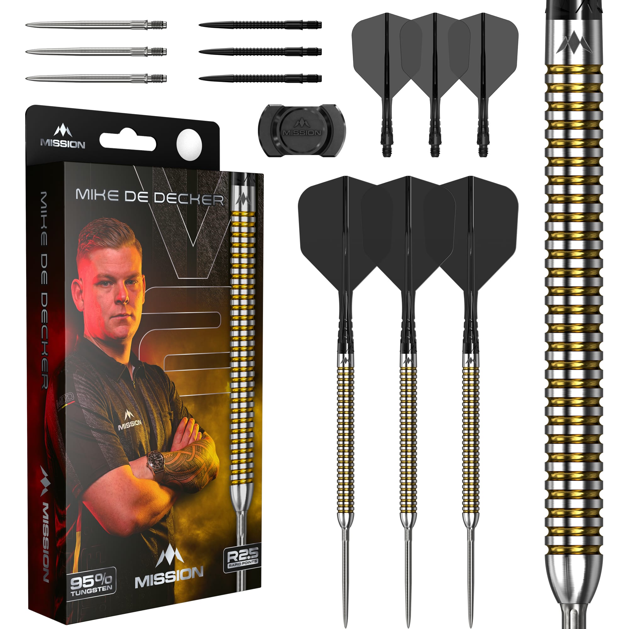 Mission Mike De Decker R2.5 Darts - Steel Tip - 95% Tungsten - V2