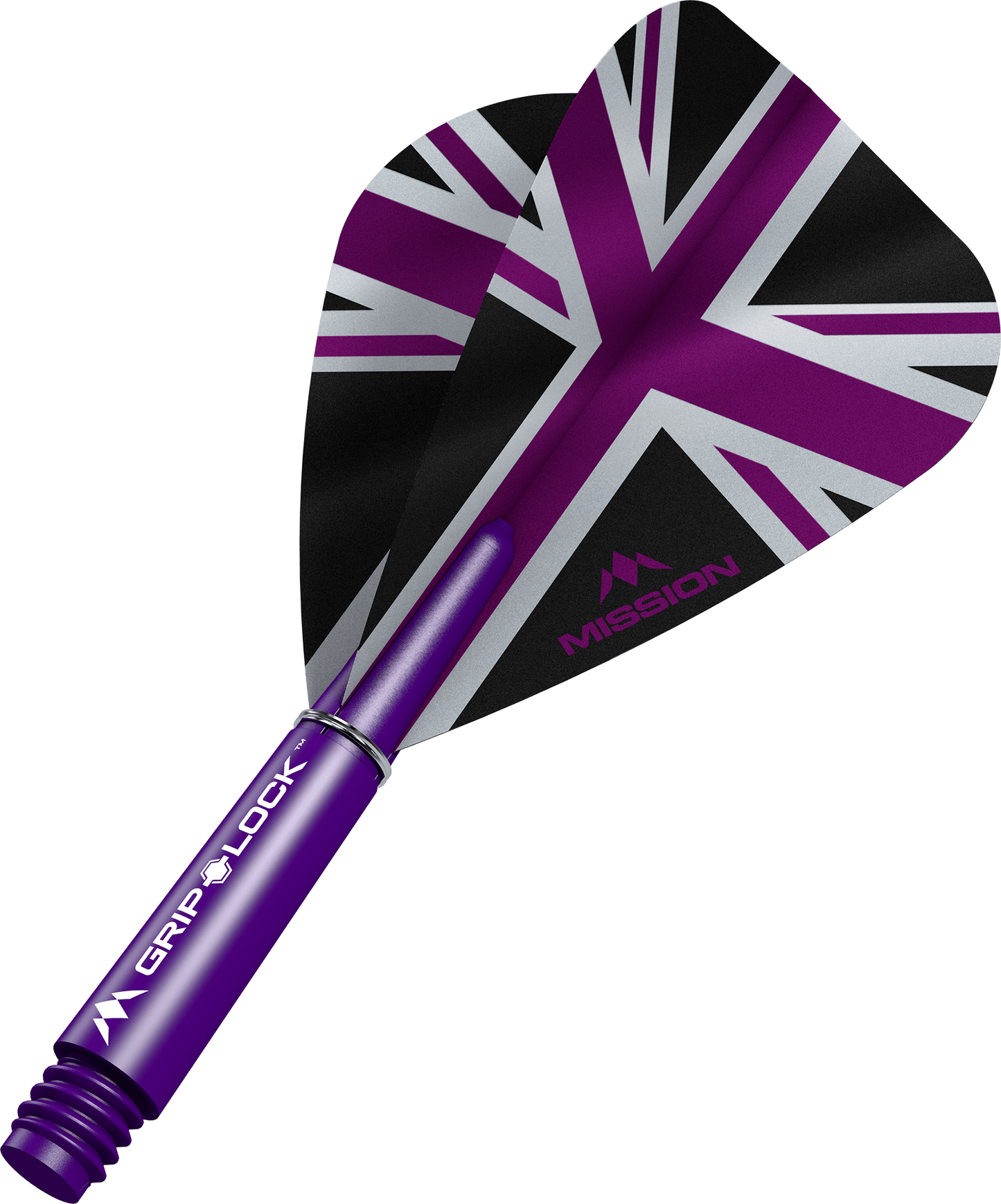 Mission Alliance Black Kite Dart Flights Combo With Griplock Shafts Purple / Short