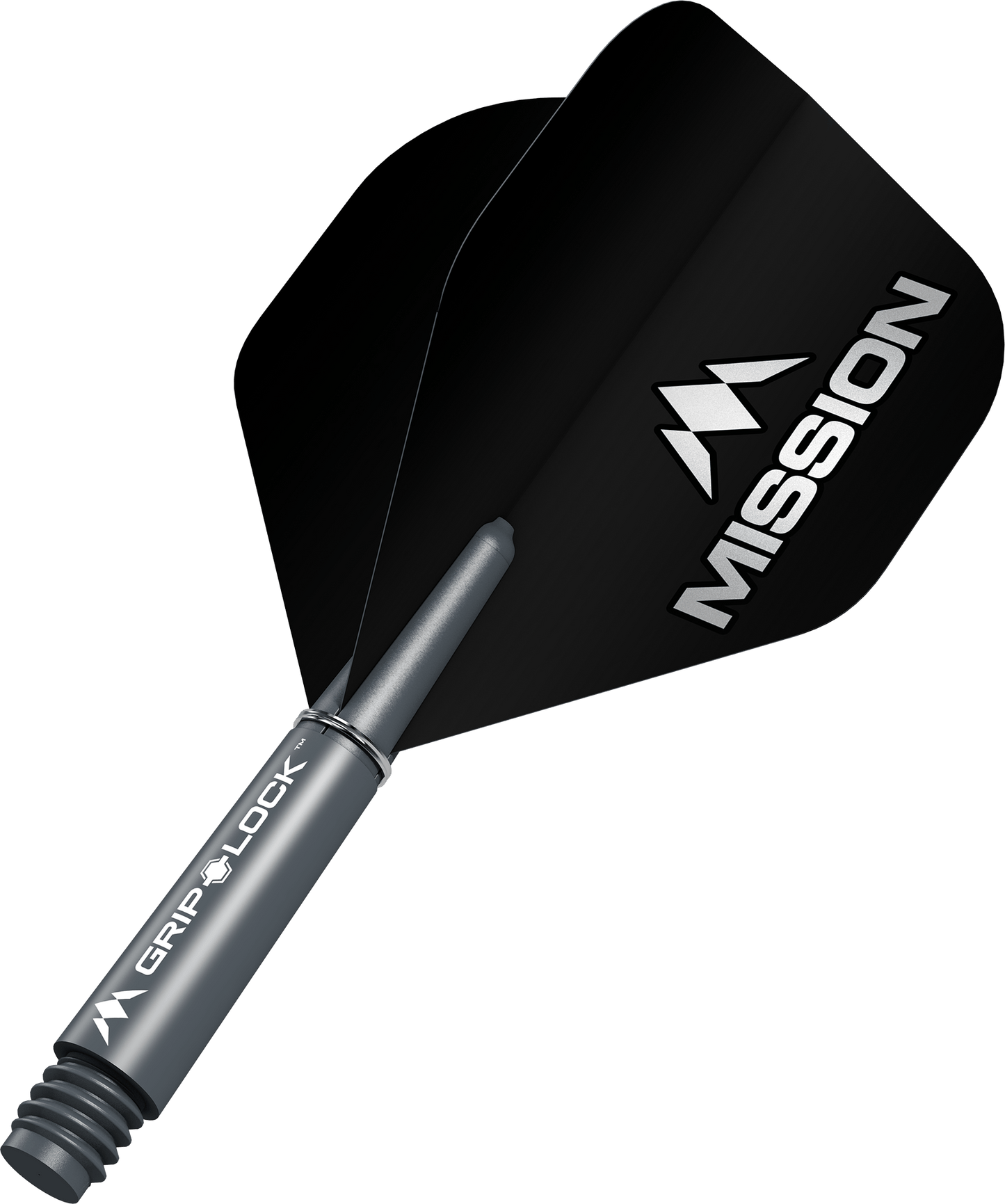 Mission Logo No2 Dart Flights Combo With Griplock Shafts Grey / Short