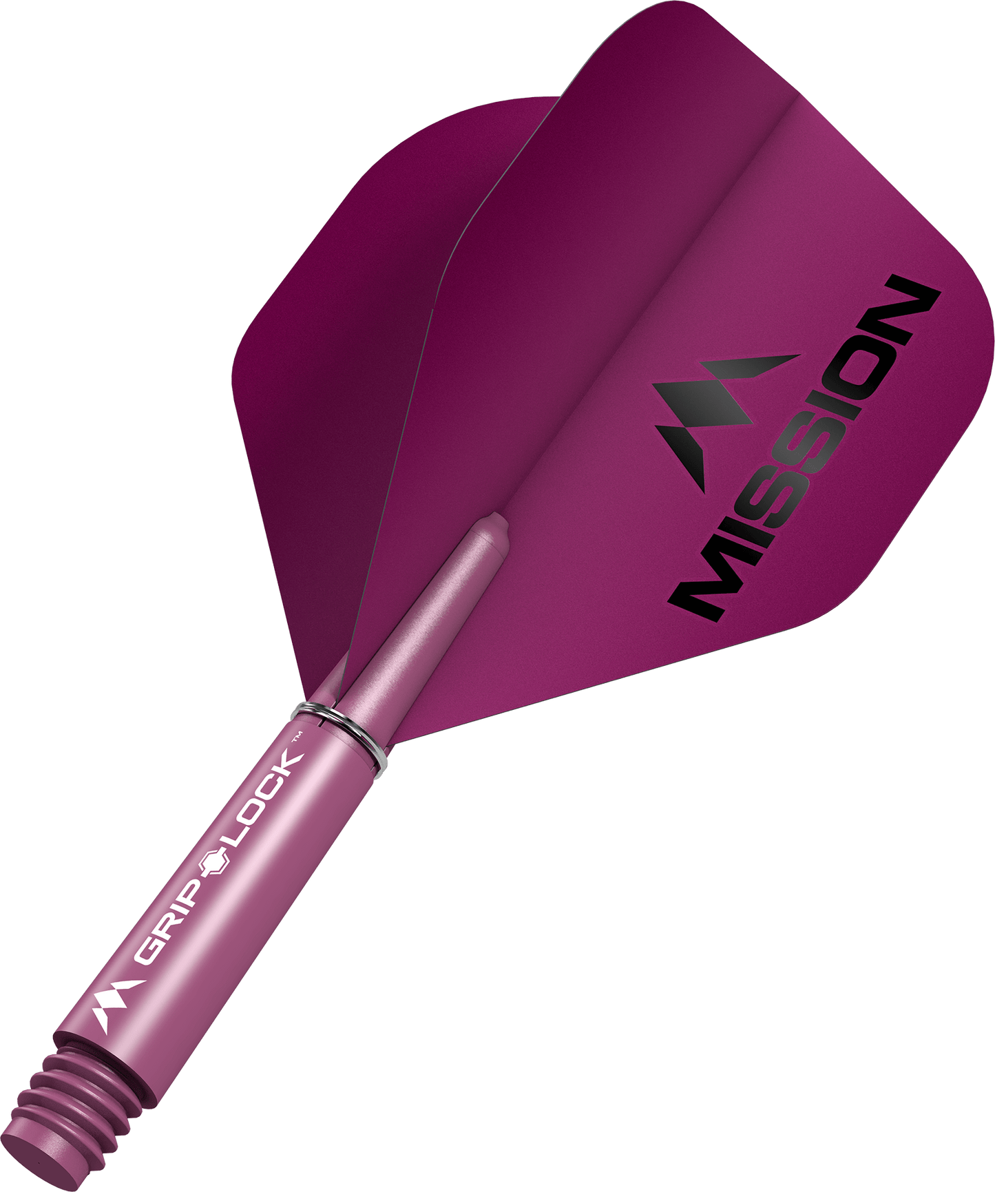 Mission Logo Matt Dart Flights Combo With Griplock Shafts Pink / Short