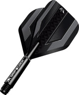 Mission Temple Dart Flights Combo With Griplock Shafts Black / Short