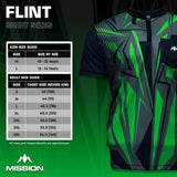 Mission Darts Flint Dart Shirt - Collarless - Lightweight - Black & Green