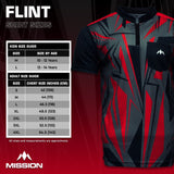 Mission Darts Flint Dart Shirt - Collarless - Lightweight - Black & Red