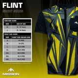 Mission Darts Flint Dart Shirt - Collarless - Lightweight - Black & Yellow