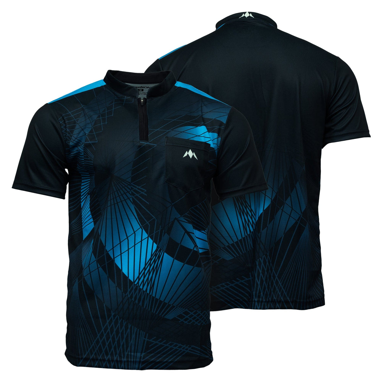 Mission Darts Orb Dart Shirt - Collarless - Lightweight - Black & Blue