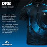 Mission Darts Orb Dart Shirt - Collarless - Lightweight - Black & Blue