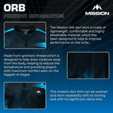 Mission Darts Orb Dart Shirt - Collarless - Lightweight - Black & Blue - Youth