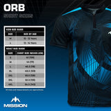 Mission Darts Orb Dart Shirt - Collarless - Lightweight - Black & Blue - Youth