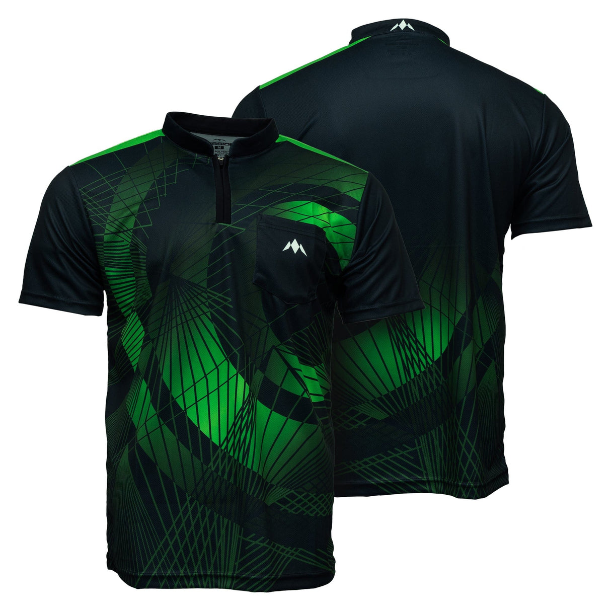 Mission Darts Orb Dart Shirt - Collarless - Lightweight - Black & Green