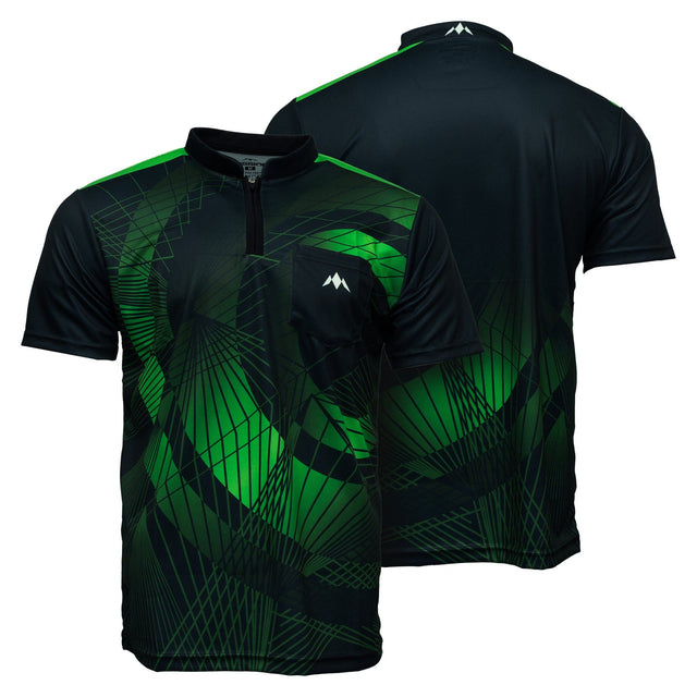 Mission Darts Orb Dart Shirt - Collarless - Lightweight - Black & Green