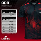 Mission Darts Orb Dart Shirt - Collarless - Lightweight - Black & Red - Youth