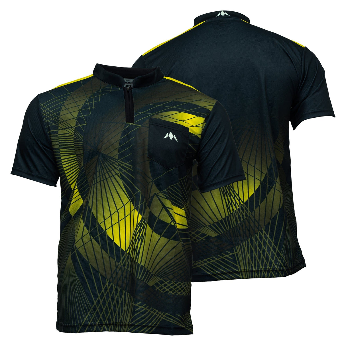 Mission Darts Orb Dart Shirt - Collarless - Lightweight - Black & Yellow