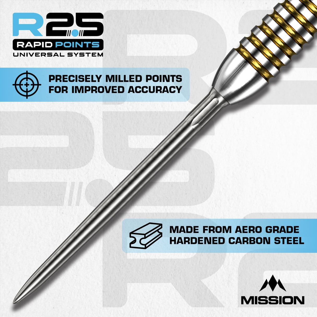 Mission R2.5 Rapid Dart Points - Steel Tip - SM1