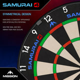 Mission Samurai 4 Dartboard - Professional - Knife Wire - Black Spider