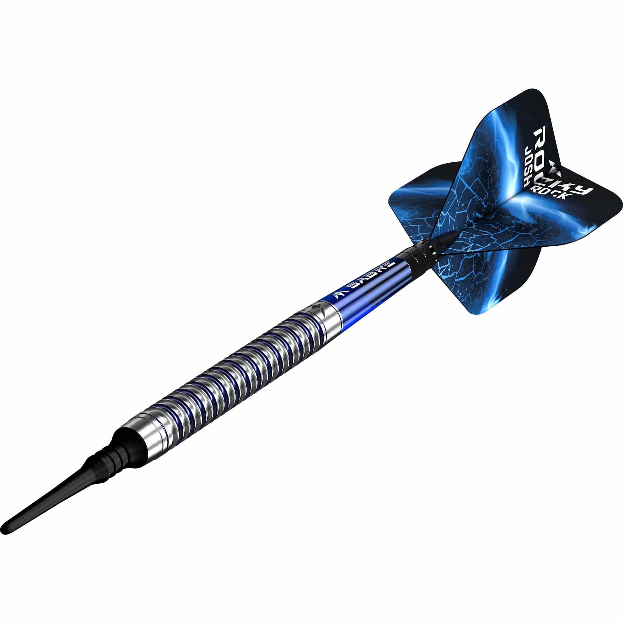 Mission Josh Rock Darts v2 - Soft Tip - 95% - Rocky - Silver & Blue P Mission Josh Rock Darts v2 - Soft Tip - 95% - Rocky - Silver & Blue P