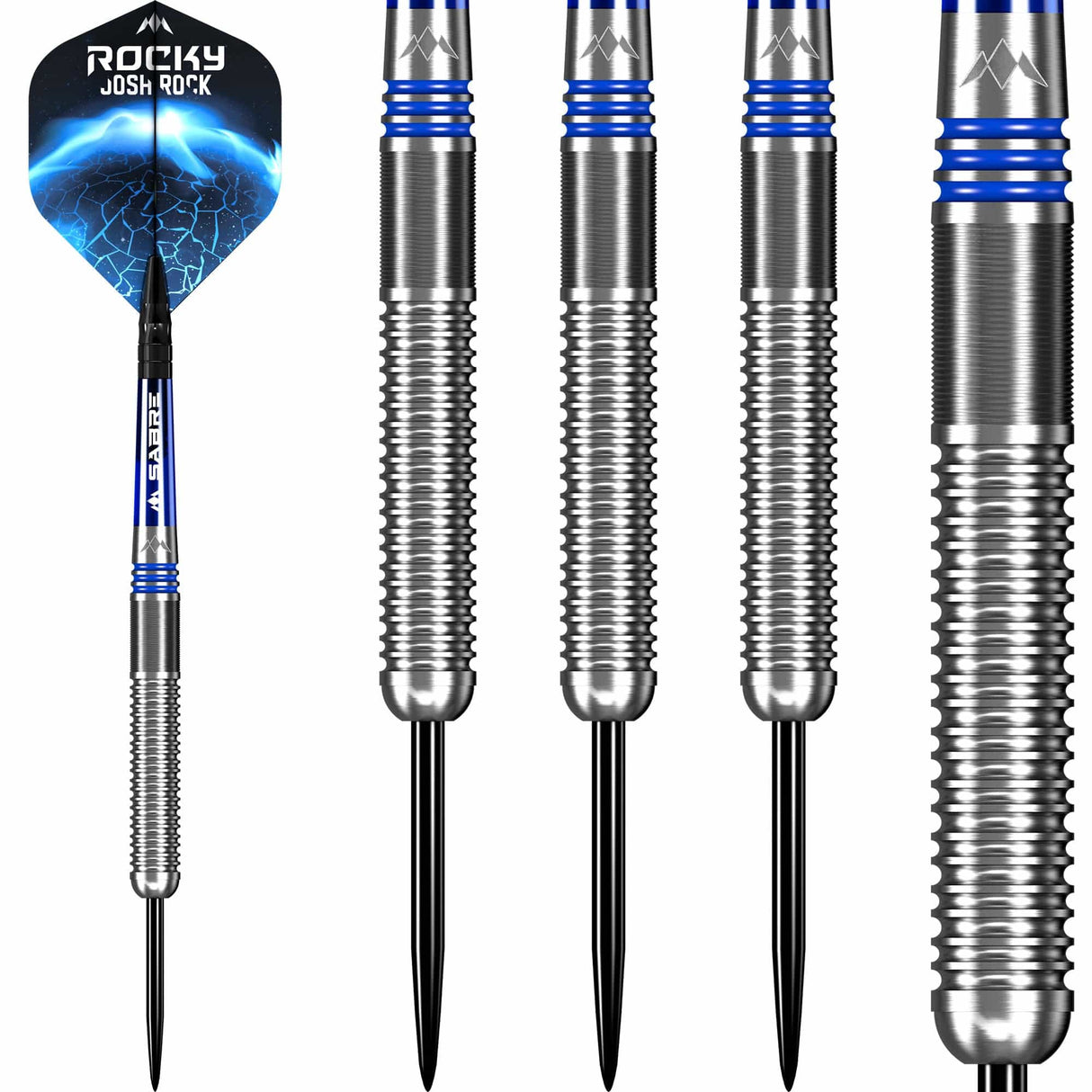 *Mission Josh Rock Darts - Steel Tip - 80% - Rocky - Silver & Blue