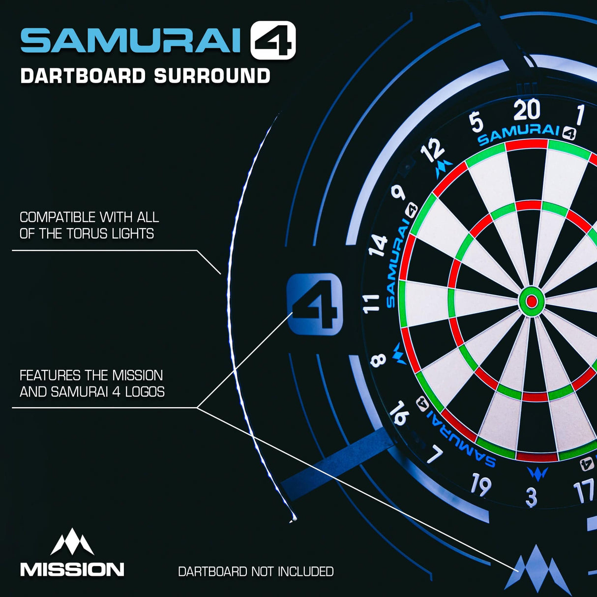 Mission Darts Samurai 4  Surround - White Edition