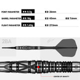 Caliburn Players Darts - Soft Tip - 90% Tungsten - Obsidian: Naikun 18g