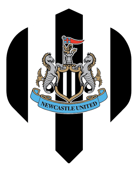 Newcastle United FC - Official Licensed - Dart Flights - No2 - Std - F2 - Black & White Stripe Crest