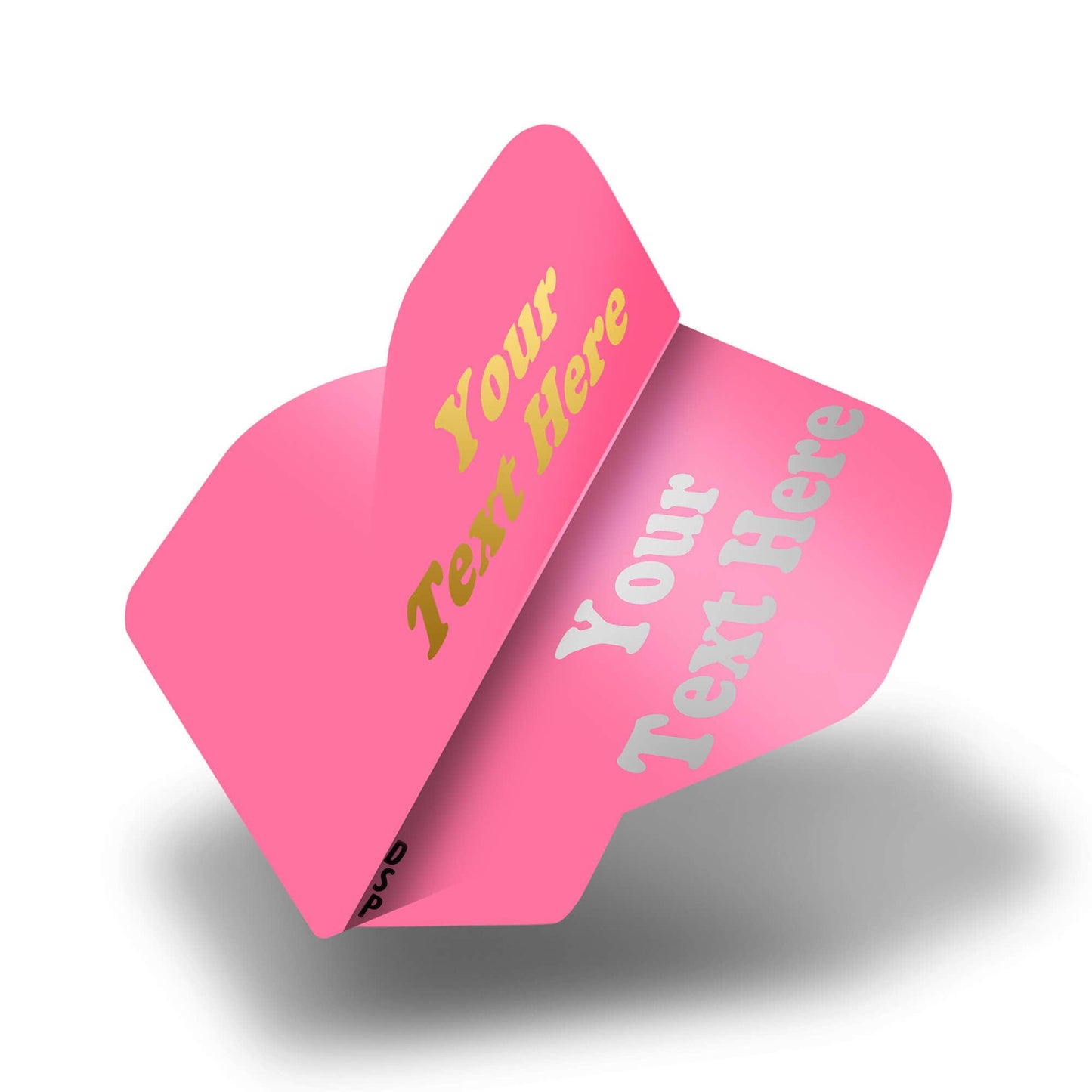 Personalised Flights - Hot Foil - 5 Sets - Poly Plain - Std - Fluro Pink